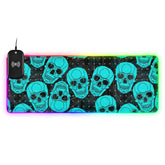 Colored Skull Galaxy Wireless Charging Mouse Pad for Mobile Phone Extra Large Gaming Mousepad with 13 Lighting Modes Computer Mat for Gaming MacBook PC Laptop Desk Home Office